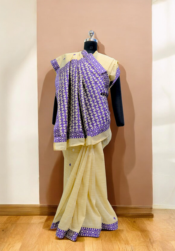 Assam Weaving Saree in Cotton Silk